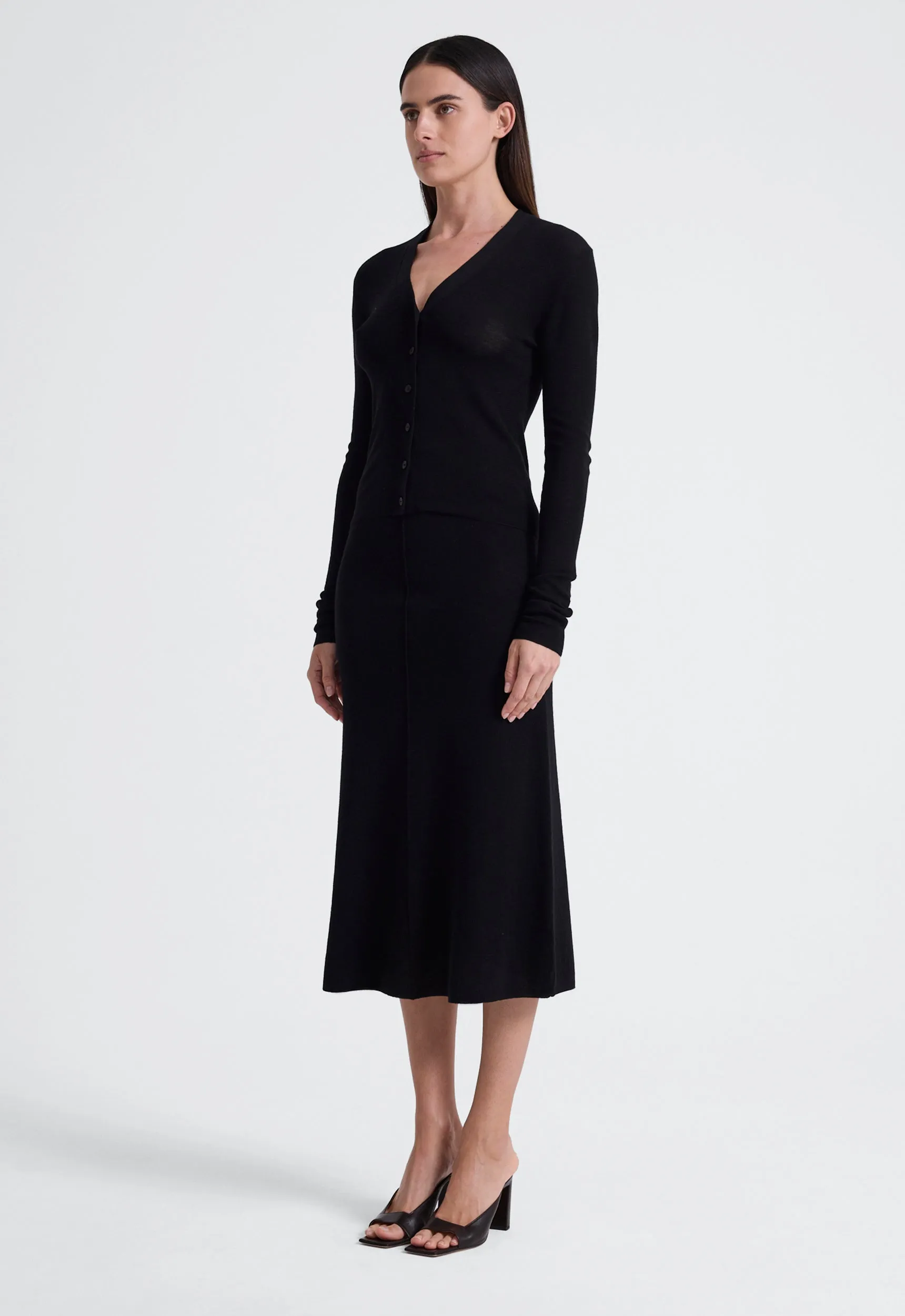 Abacus Wool Cardigan - Black