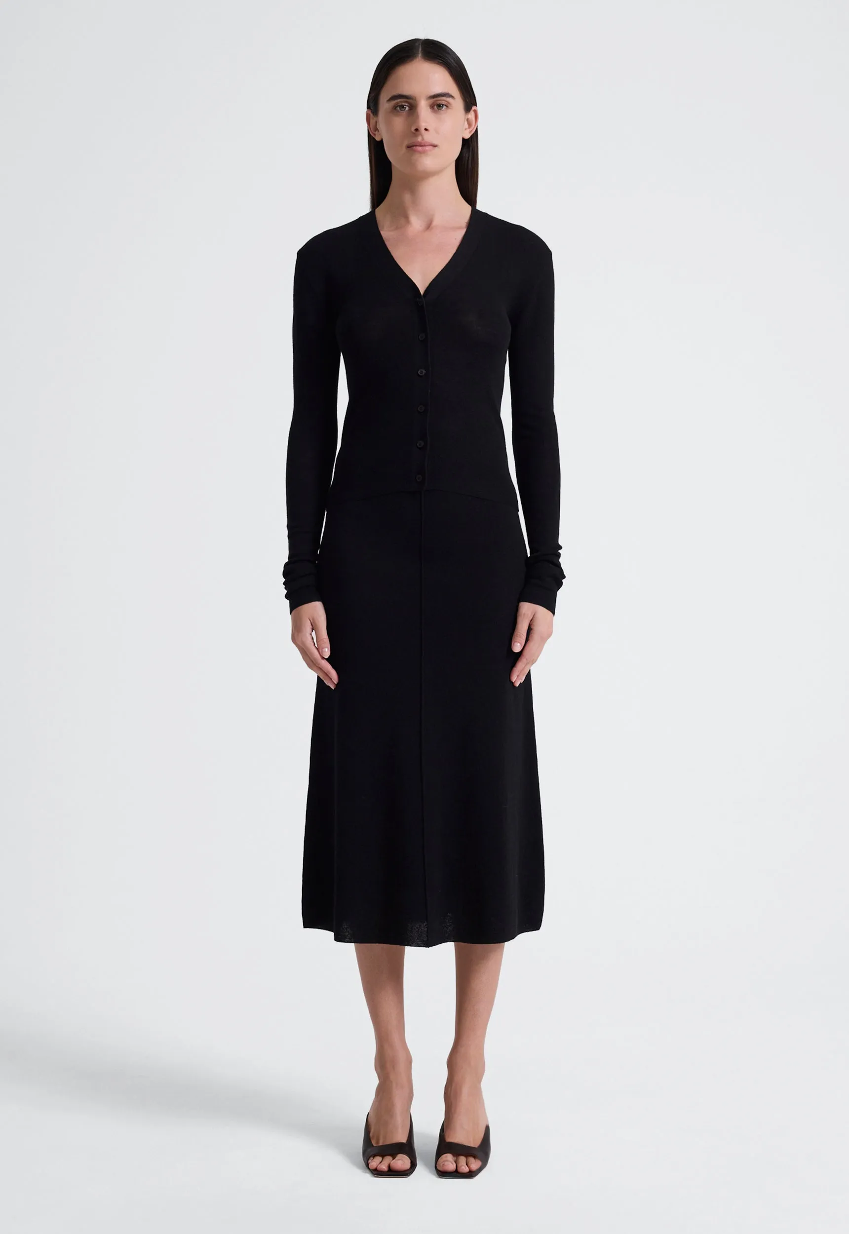 Abacus Wool Cardigan - Black
