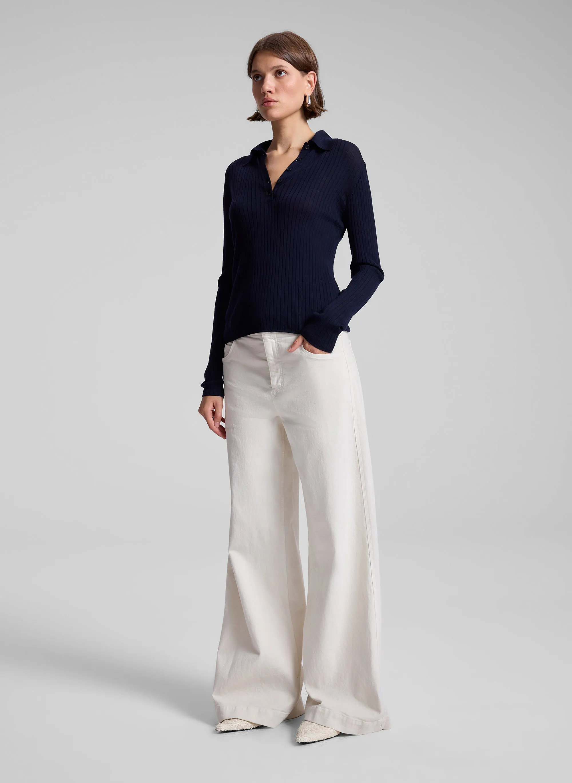 Alex Fine Merino Polo Top