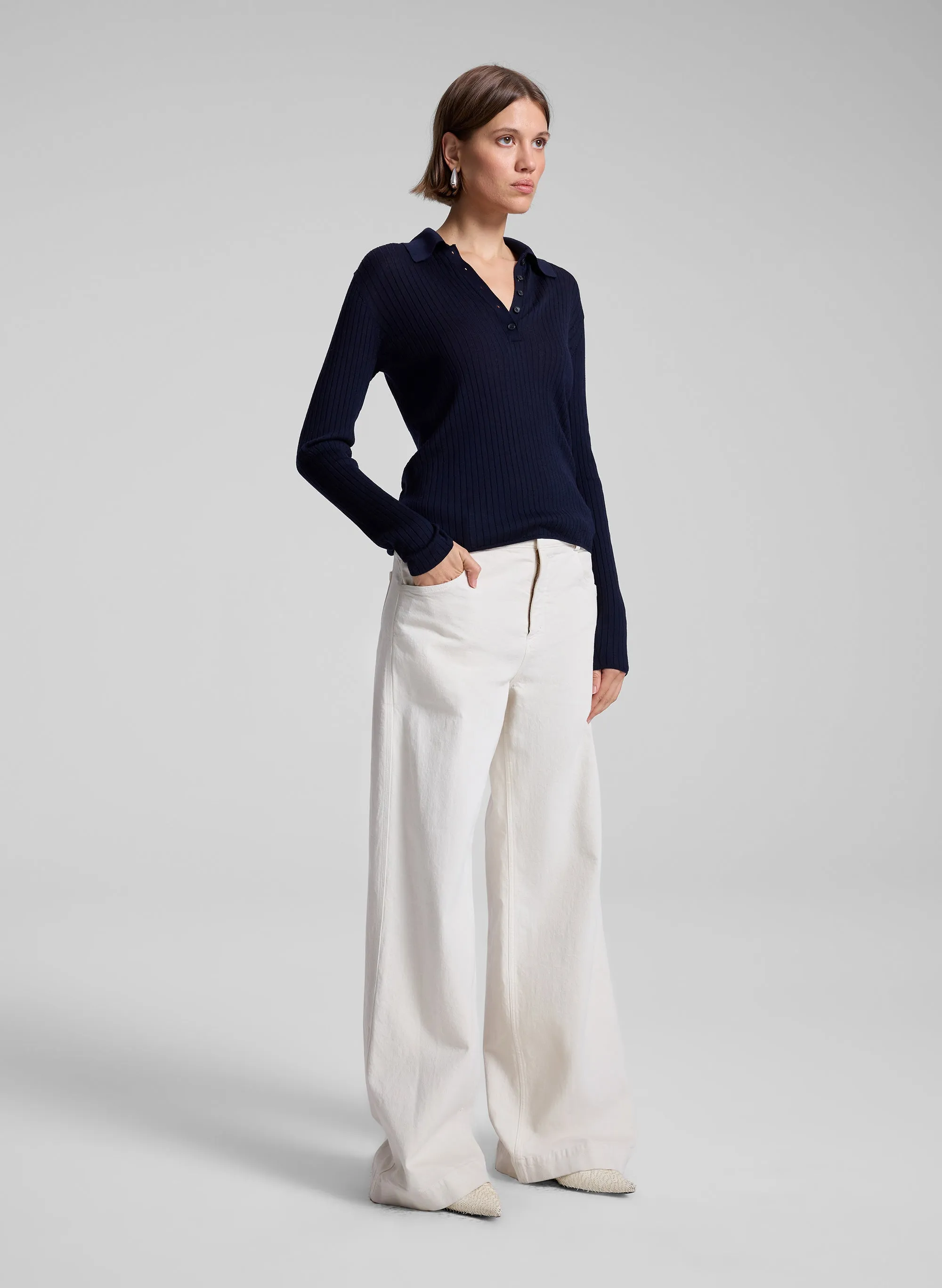 Alex Fine Merino Polo Top