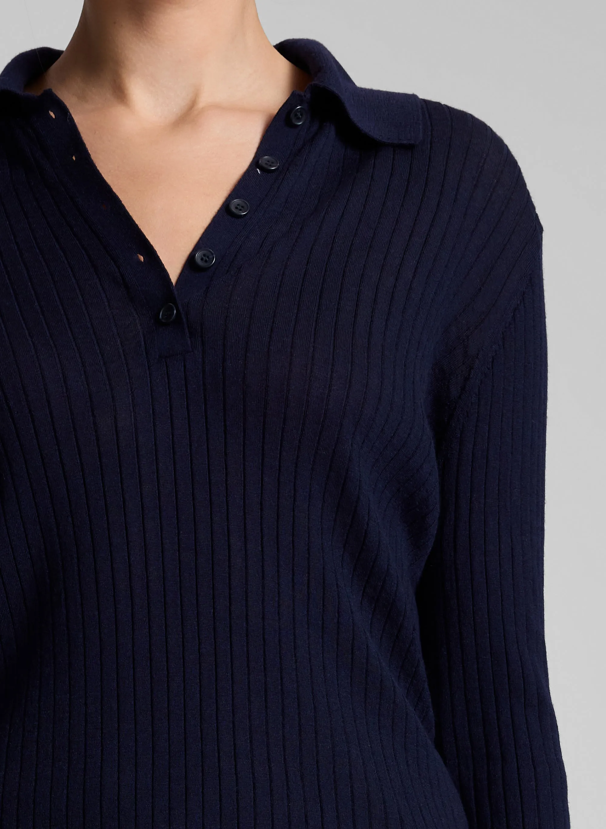 Alex Fine Merino Polo Top