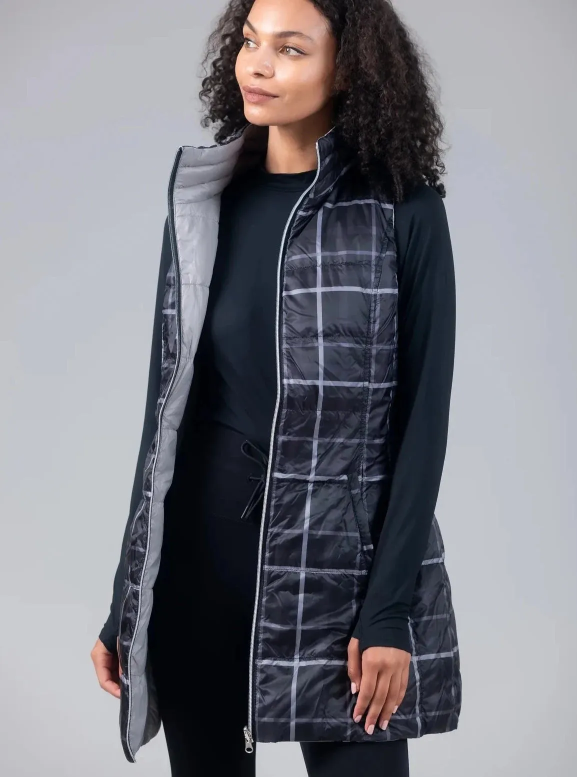 Anorak Long Nylon Reversible Down Vest [BGSLG-50171CNR]