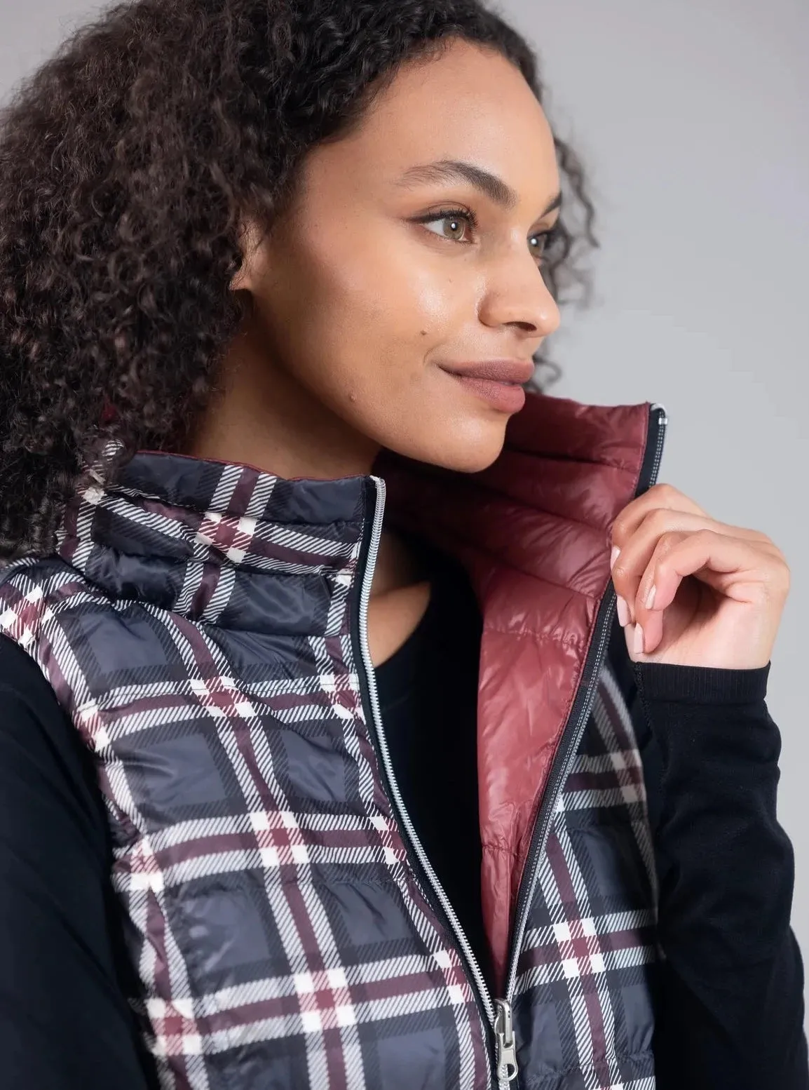 Anorak Long Nylon Reversible Down Vest [GPLRU-50171CNR]