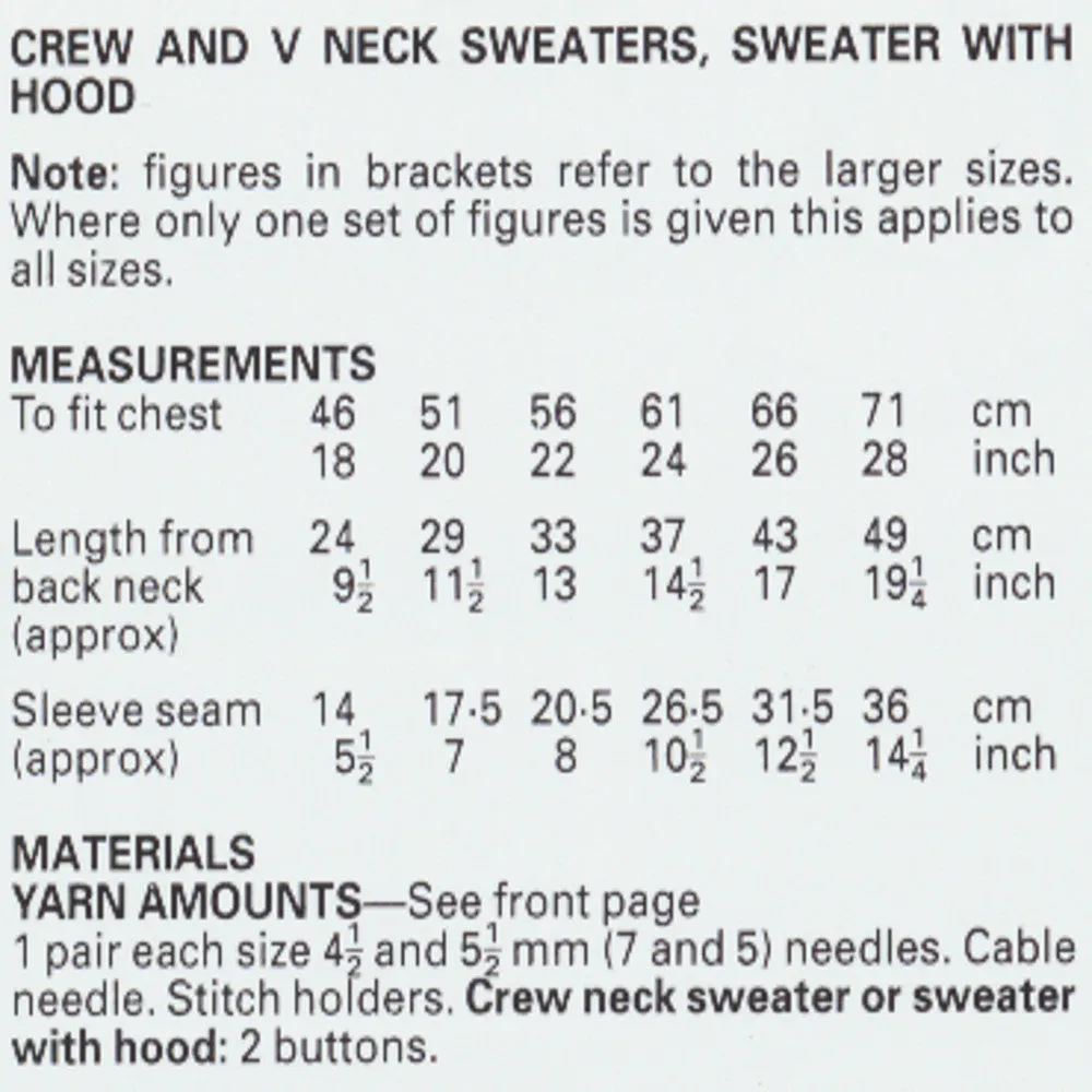 Baby Chunky Knitting Pattern - Long Sleeved Sweaters & Hooded Sweater (PG 732)
