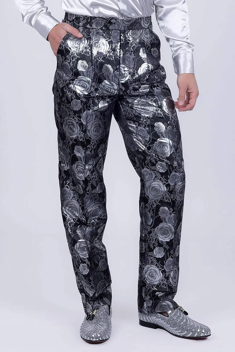 Barabas Men's Floral Slim Fit Chino Dress Pants 5CP02