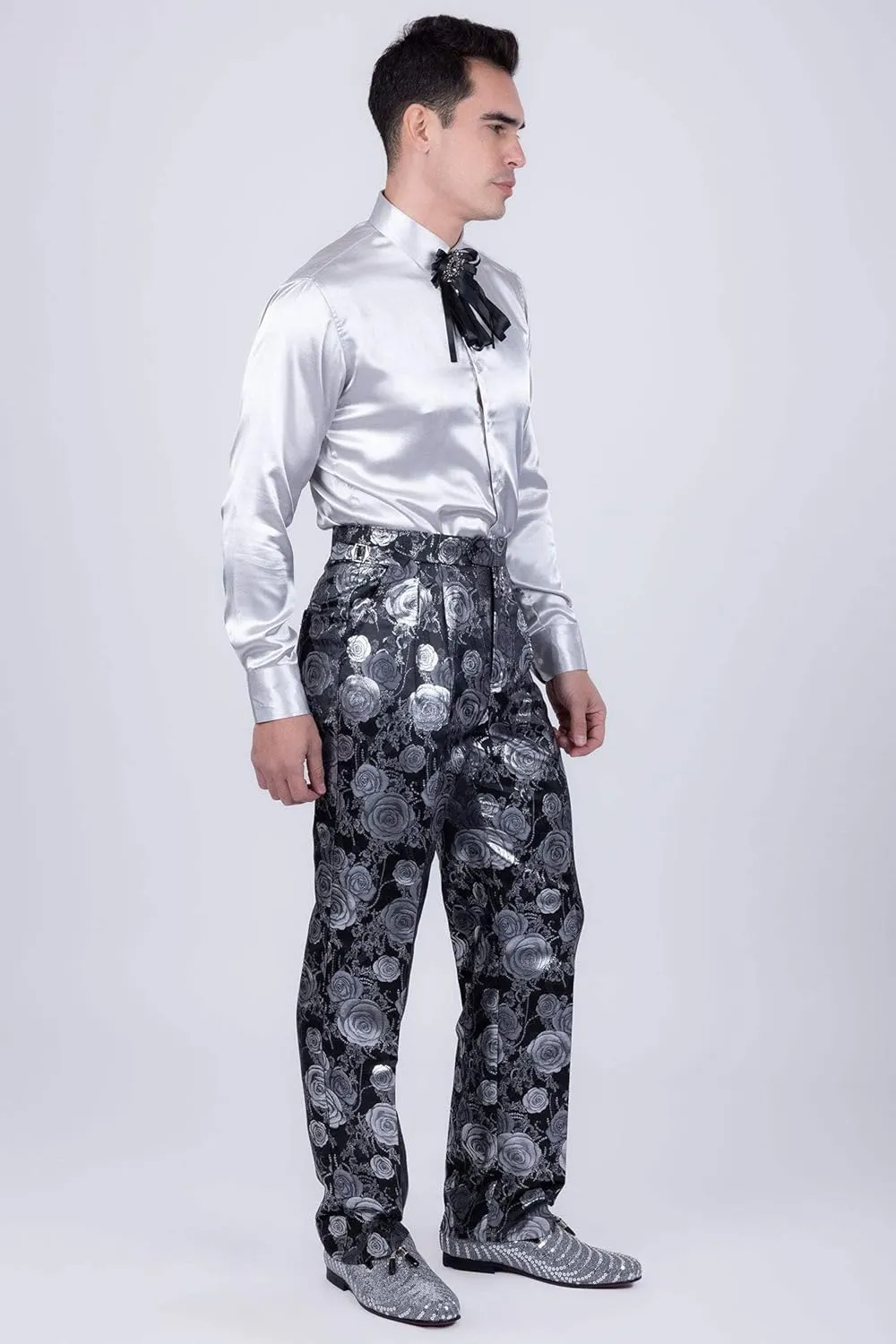 Barabas Men's Floral Slim Fit Chino Dress Pants 5CP02