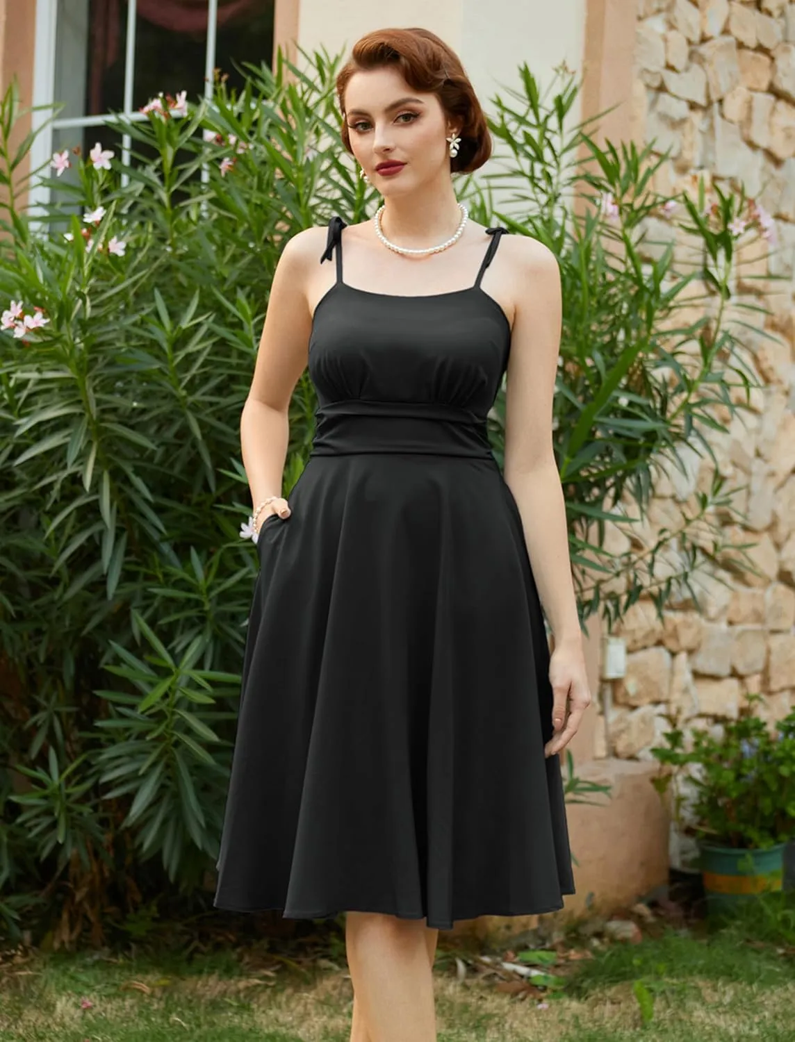 Belle Poque 2025 Summer Dresses for Women Spaghetti Strap Midi Sun Dress Cute Casual Dress with Pockets