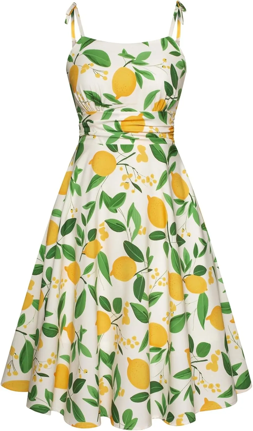 Belle Poque 2025 Summer Dresses for Women Spaghetti Strap Midi Sun Dress Cute Casual Dress with Pockets