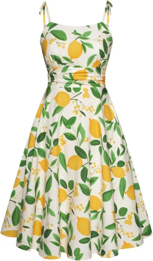 Belle Poque 2025 Summer Dresses for Women Spaghetti Strap Midi Sun Dress Cute Casual Dress with Pockets