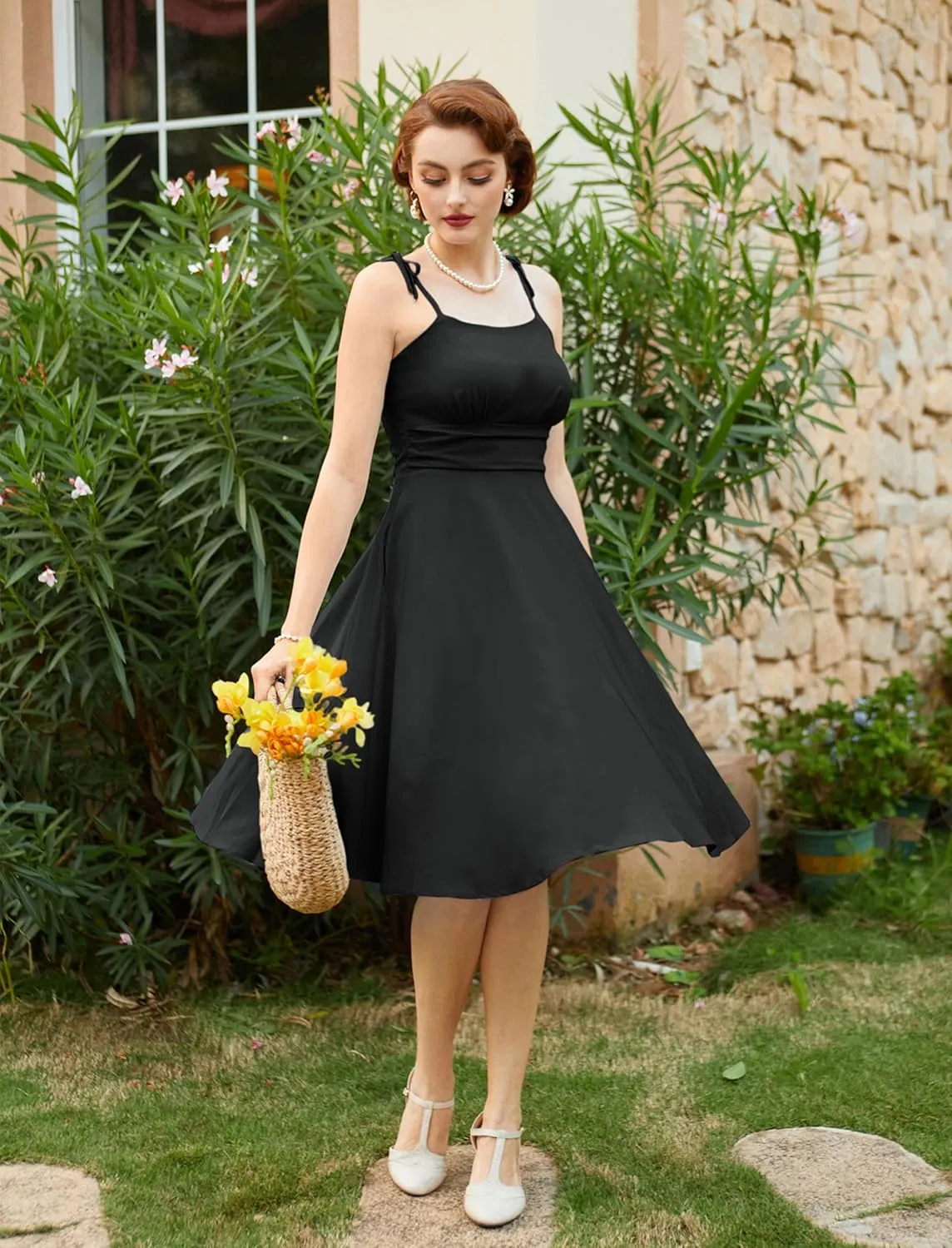 Belle Poque 2025 Summer Dresses for Women Spaghetti Strap Midi Sun Dress Cute Casual Dress with Pockets