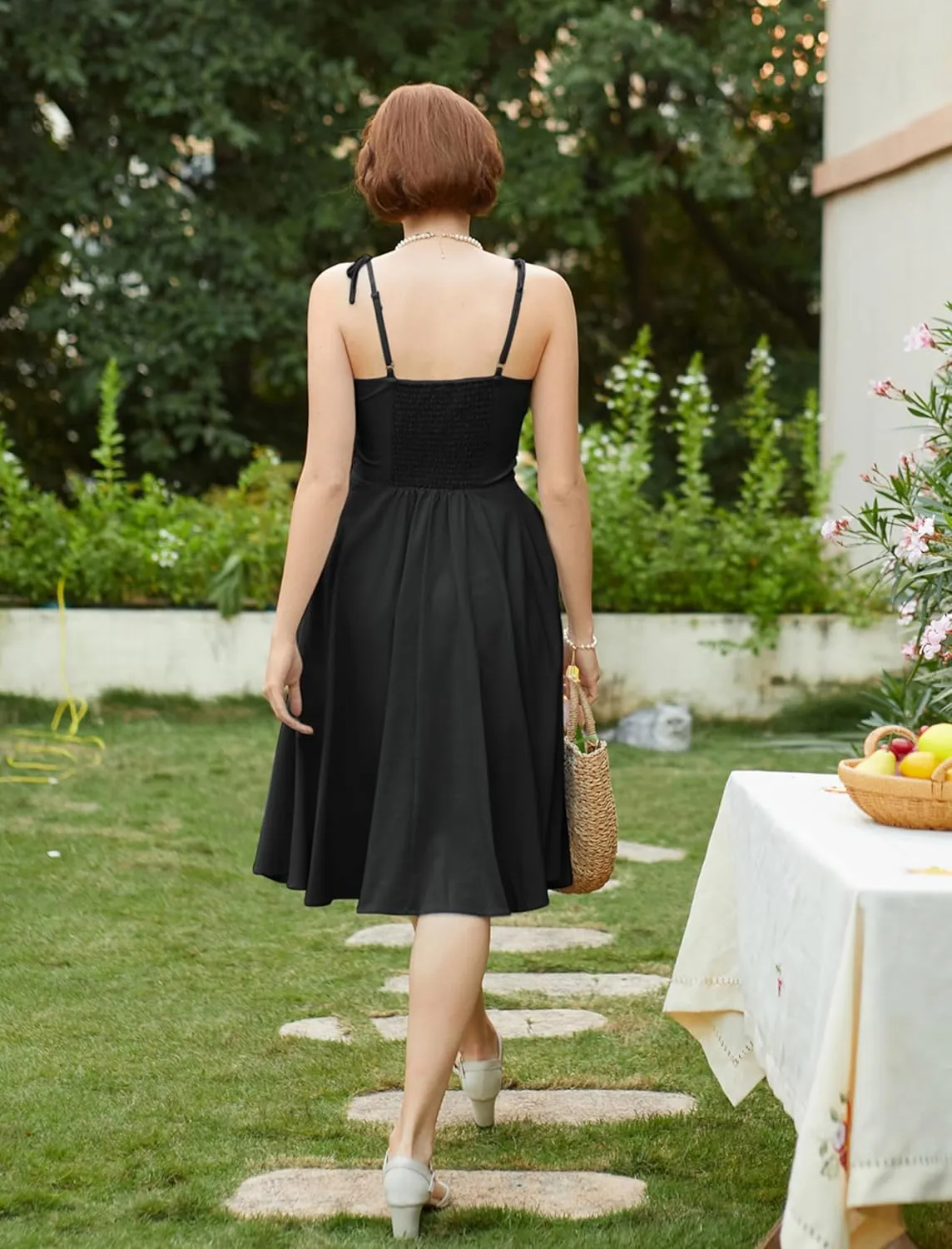 Belle Poque 2025 Summer Dresses for Women Spaghetti Strap Midi Sun Dress Cute Casual Dress with Pockets