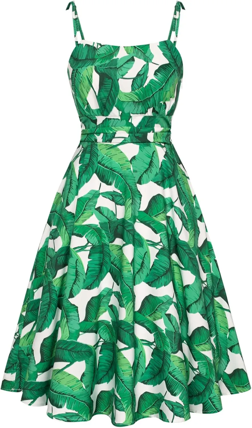 Belle Poque 2025 Summer Dresses for Women Spaghetti Strap Midi Sun Dress Cute Casual Dress with Pockets