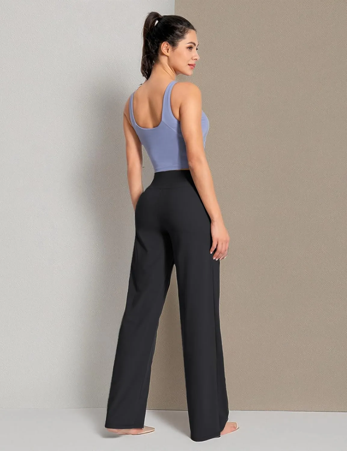BUBBLELIME 29"/31"/33"/35"/37" Women Bootleg/Wide Legs High Waist Yoga Pants Tummy Control Bootcut Workout Flared Out Pockets