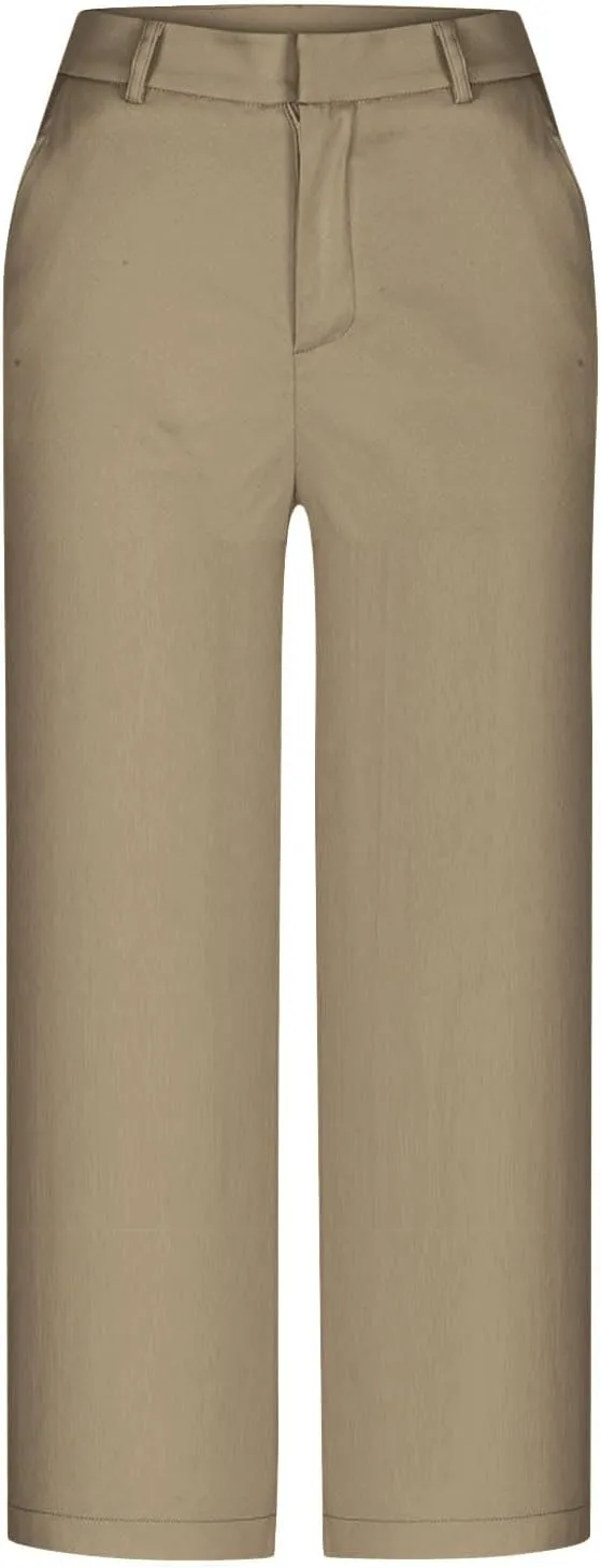 Capri Pants for Women Business Casual Loose Fit Work Cropped Trousers High Waisted Stretchy Capris with Pocket