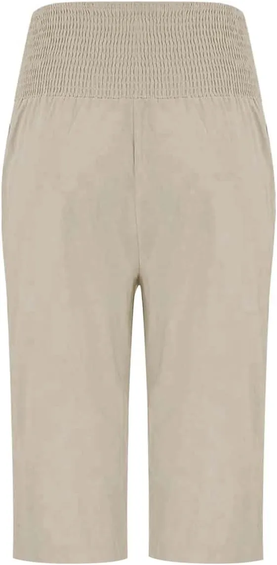 Capri Pants for Women, Wide Leg High Waist with Pockets Tummy Control
