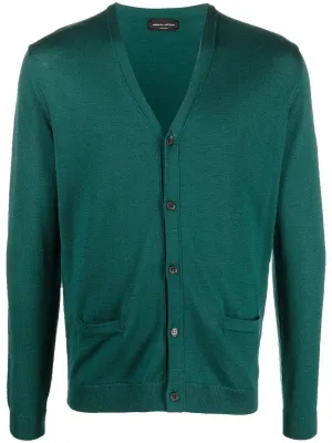 Cardigan in maglia fine con scollo a v
