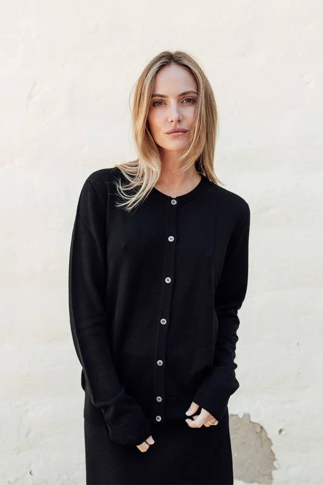 Classic Merino Cardigan - Black