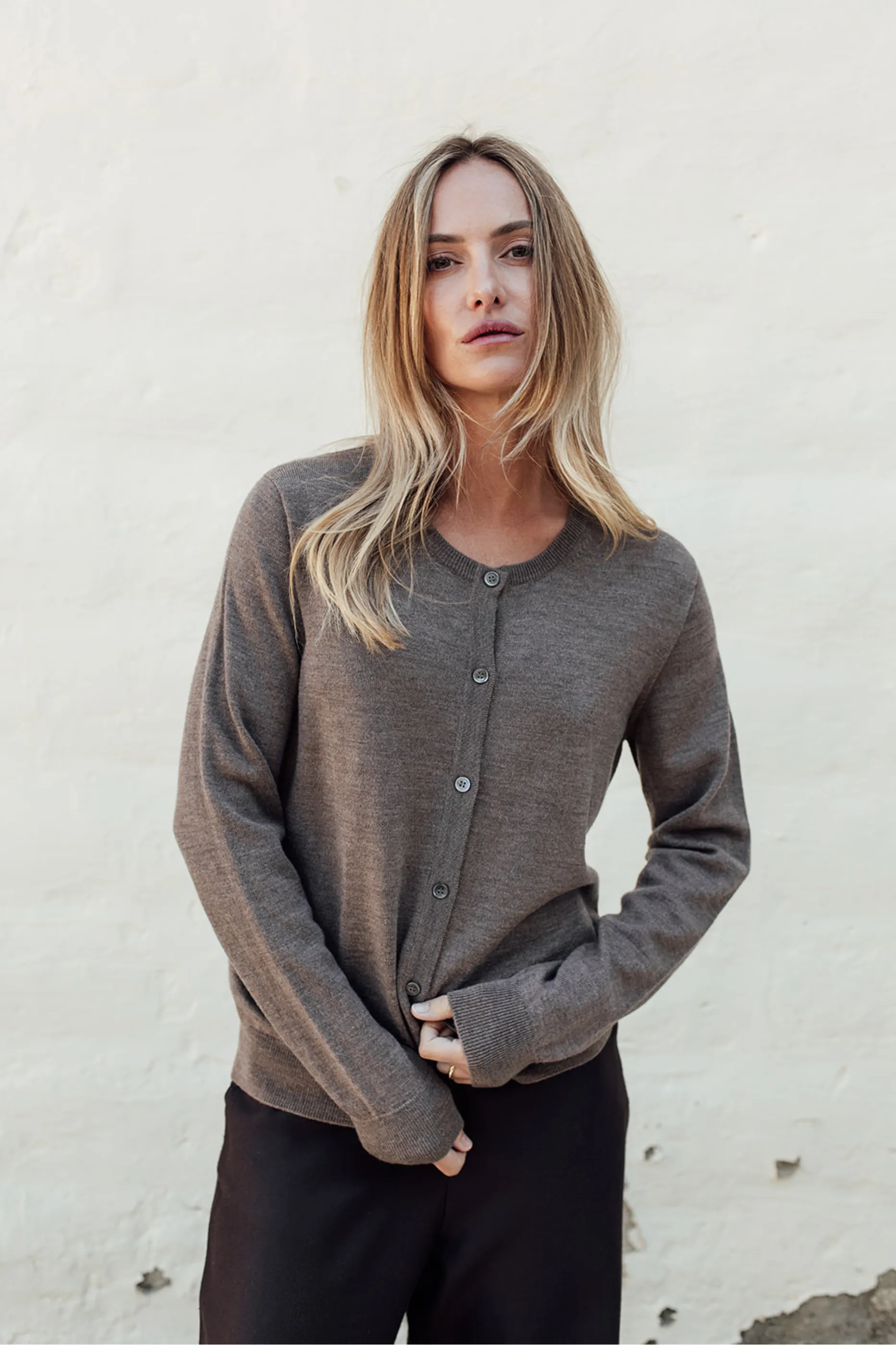Classic Merino Cardigan - Cinnamon