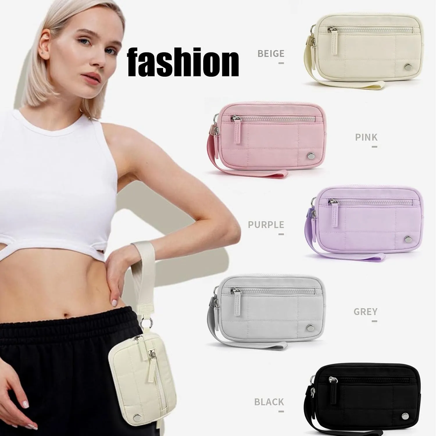 Convely Essential Wristlet, Wristlet Wallets for Women, Small Wristlet Pouch with 3 Zipper