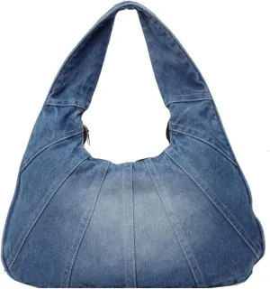 Denim Hobo Bag for Women - Trendy Jean Purses for Women Y2K Denim Shoulder Bag Slouchy Handbag
