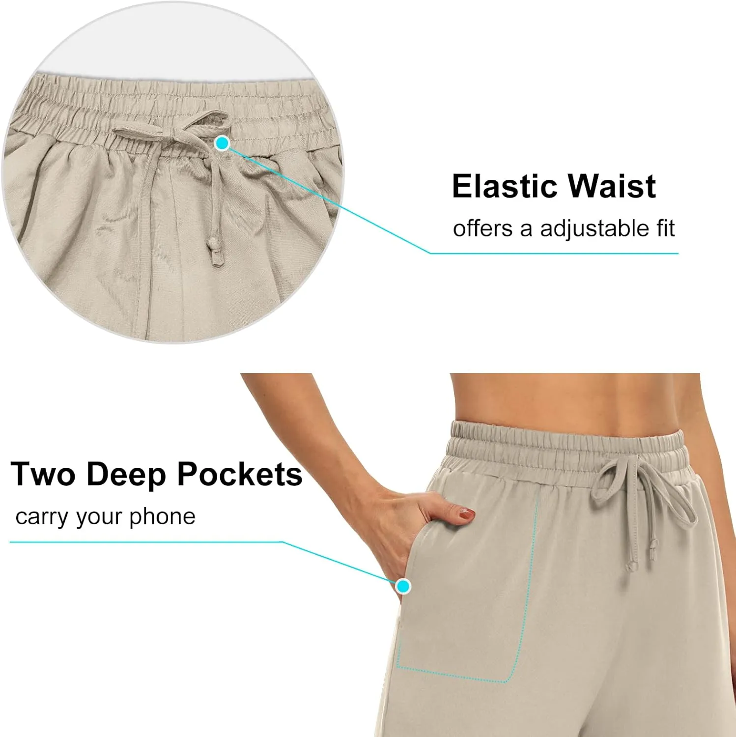 DIBAOLONG Womens Capri Pants Loose Yoga Pants Wide Leg Drawstring Comfy Lounge Pajama Capris Sweatpants with Pockets