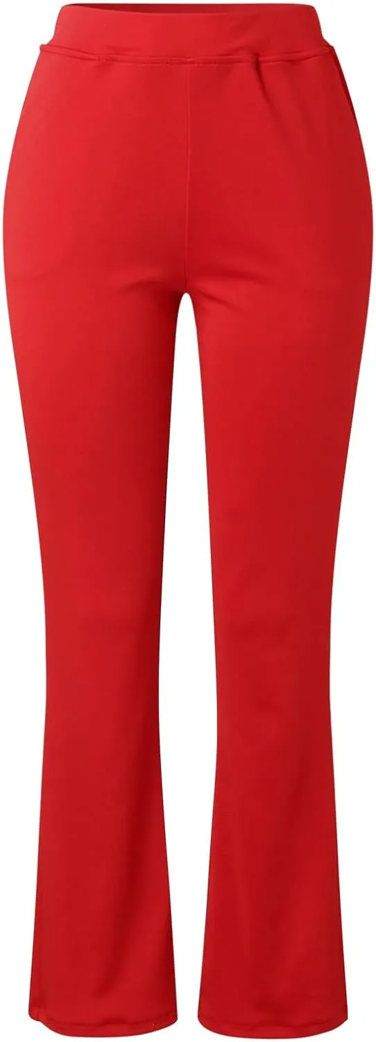 Dress Pants Women Business Casual Work Pants Solid High Waist Stretchy Trousers Bootcut Office Pull On Slacks with Pockets