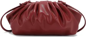 E Formal Clutch Purse for Women Soft Vegan Leather Pleated Dressy Evening Clutch for Weddings, Proms, Cocktail Party