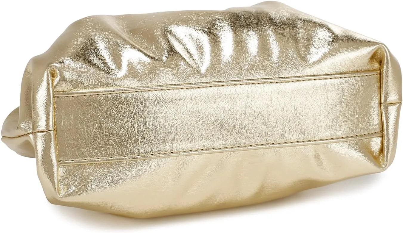 E Formal Clutch Purse for Women Soft Vegan Leather Pleated Dressy Evening Clutch for Weddings, Proms, Cocktail Party