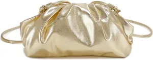 E Formal Clutch Purse for Women Soft Vegan Leather Pleated Dressy Evening Clutch for Weddings, Proms, Cocktail Party