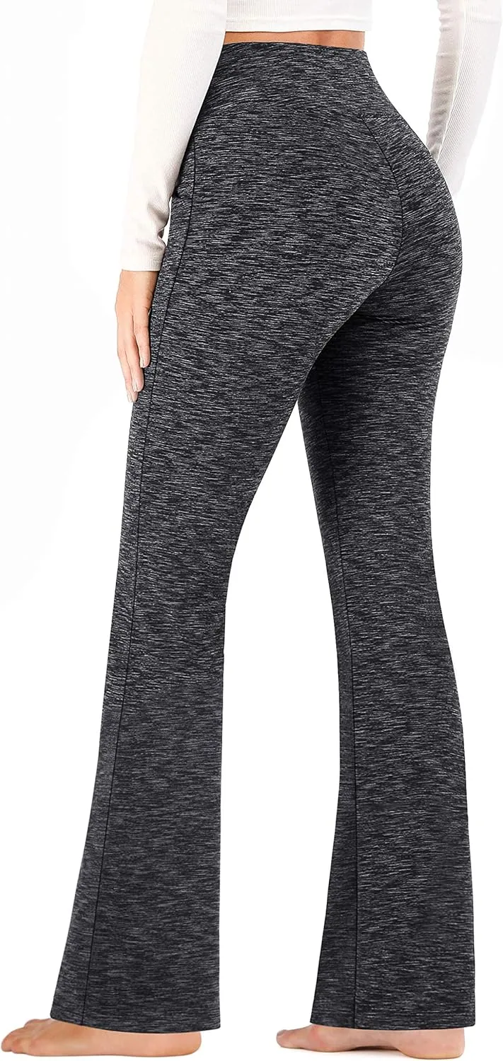 Ewedoos Bootcut Yoga Pants with Pockets for Women Wide Leg Pants Woman High Waisted Stretchy Work Pants for Yoga Workout