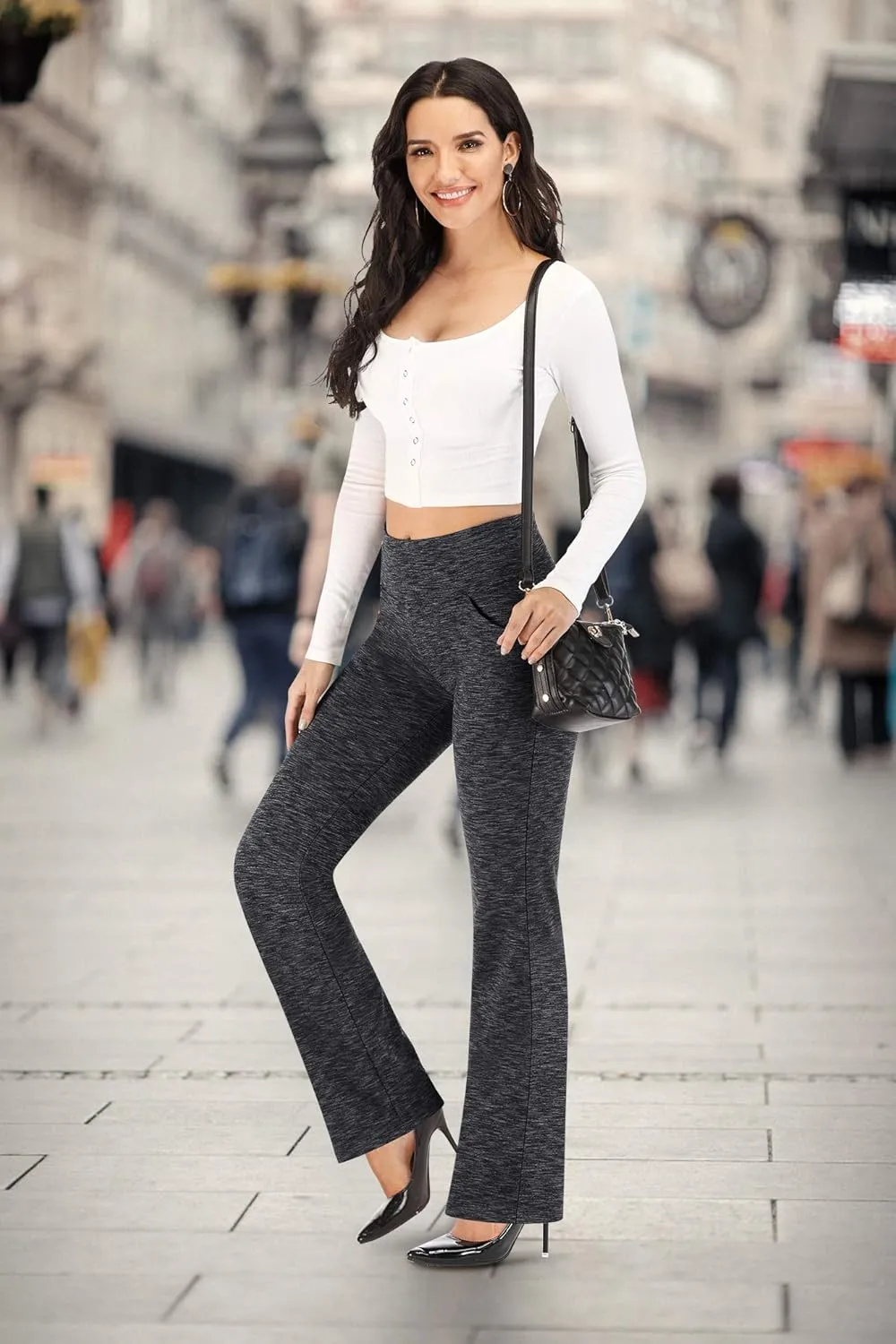 Ewedoos Bootcut Yoga Pants with Pockets for Women Wide Leg Pants Woman High Waisted Stretchy Work Pants for Yoga Workout
