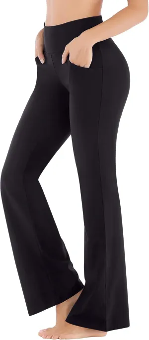 Ewedoos Bootcut Yoga Pants with Pockets for Women Wide Leg Pants Woman High Waisted Stretchy Work Pants for Yoga Workout