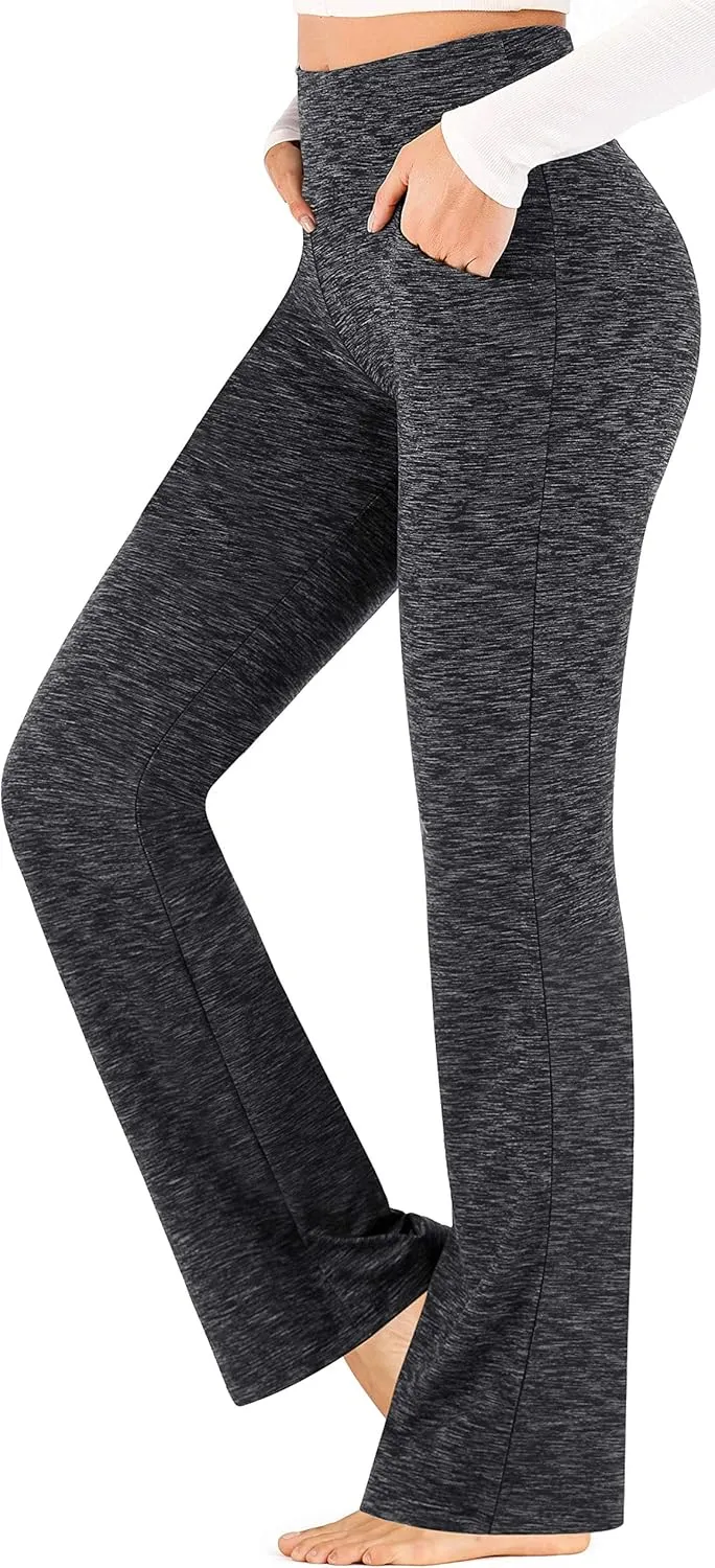 Ewedoos Bootcut Yoga Pants with Pockets for Women Wide Leg Pants Woman High Waisted Stretchy Work Pants for Yoga Workout