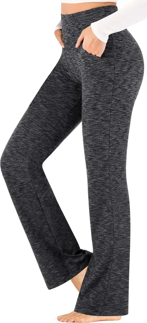 Ewedoos Bootcut Yoga Pants with Pockets for Women Wide Leg Pants Woman High Waisted Stretchy Work Pants for Yoga Workout