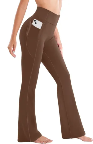 Ewedoos Fleece Lined Pants Women Thermal Yoga Pants with Pockets High Waist Warm Pants Winter Flare Leggings for Women