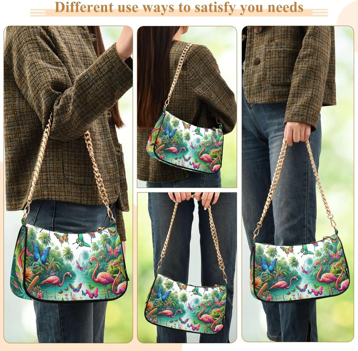 Fantasy Mermaid under Sea Tote Bag Purse Hobo Tote Bag Womens Vintage Handbags Chain Small Shoulder Bag