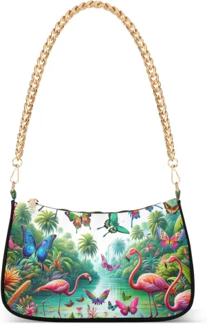 Fantasy Mermaid under Sea Tote Bag Purse Hobo Tote Bag Womens Vintage Handbags Chain Small Shoulder Bag