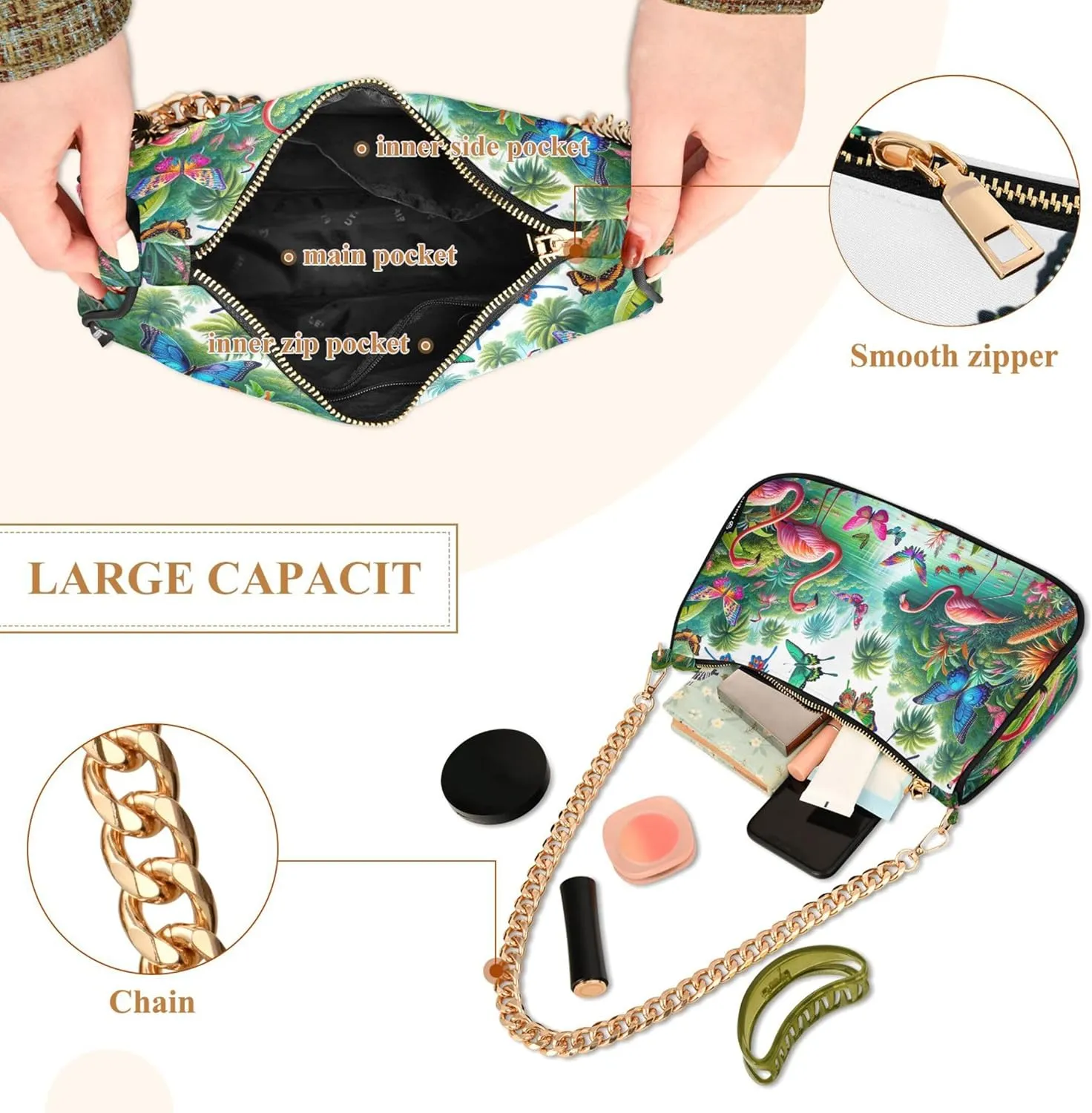 Fantasy Mermaid under Sea Tote Bag Purse Hobo Tote Bag Womens Vintage Handbags Chain Small Shoulder Bag