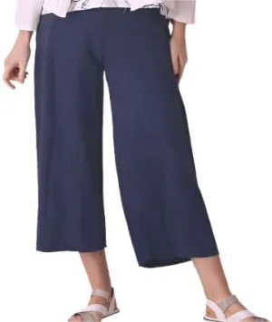 FENINI Linen Flat Front Crop Pants.