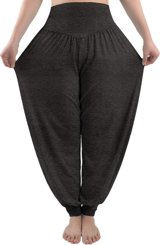 fitglam Women's Harem Pants Yoga Hippie Boho Beach Pants Summer Baggy Joggers Plus Size