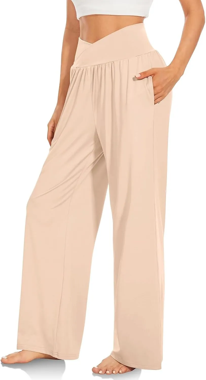 Girl Women Outdoor Pants,Women's High Waisted Wide Leg Sweatpants Casual Yoga Jogger Pants Spring&Summer Clothing
