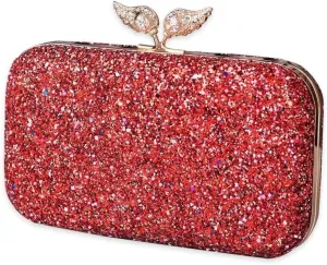 Handbag Bridal Wedding Purse Shoulder with Detachable Chain Elegant Pearl Evening for Women Sequin Clutch Beaded