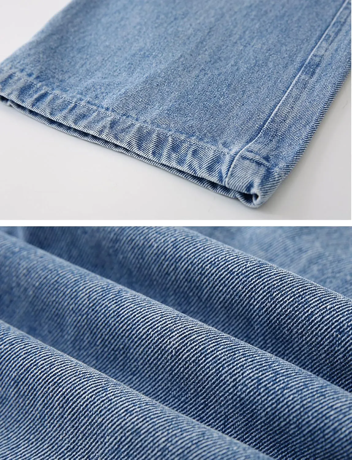 Happy Cherry Girls Jeans Straight Wide Leg Flare Denim Pants for All Seasons 5-15 Y