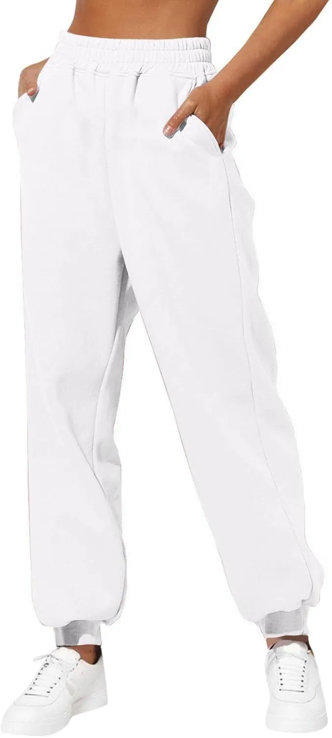 Heart Print Sweatpants for Women Long Pants I Love My bf Jogger Pants Elastic High Waist Trousers
