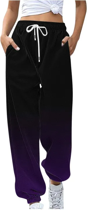 high Waisted Sweatpants for Women Baggy Cinch Bottom Jogger Casual Pants Casual Baggy Fleece Warm Lounge Trousers