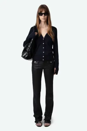 Jemma Cardigan 100% Merino Wool Encre