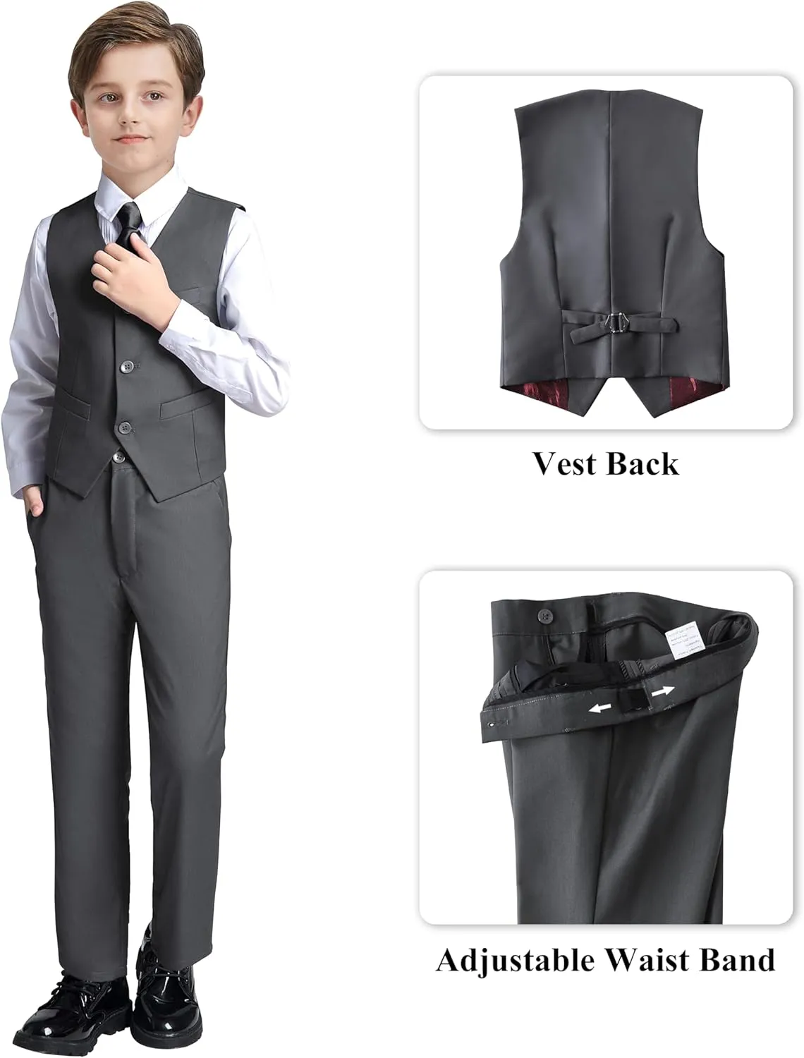 JPF Boy's Formal Suit Set Slim Fit Kids Tuxedo Suits for Wedding Teen Toddler Boy Dress Suit Outfit