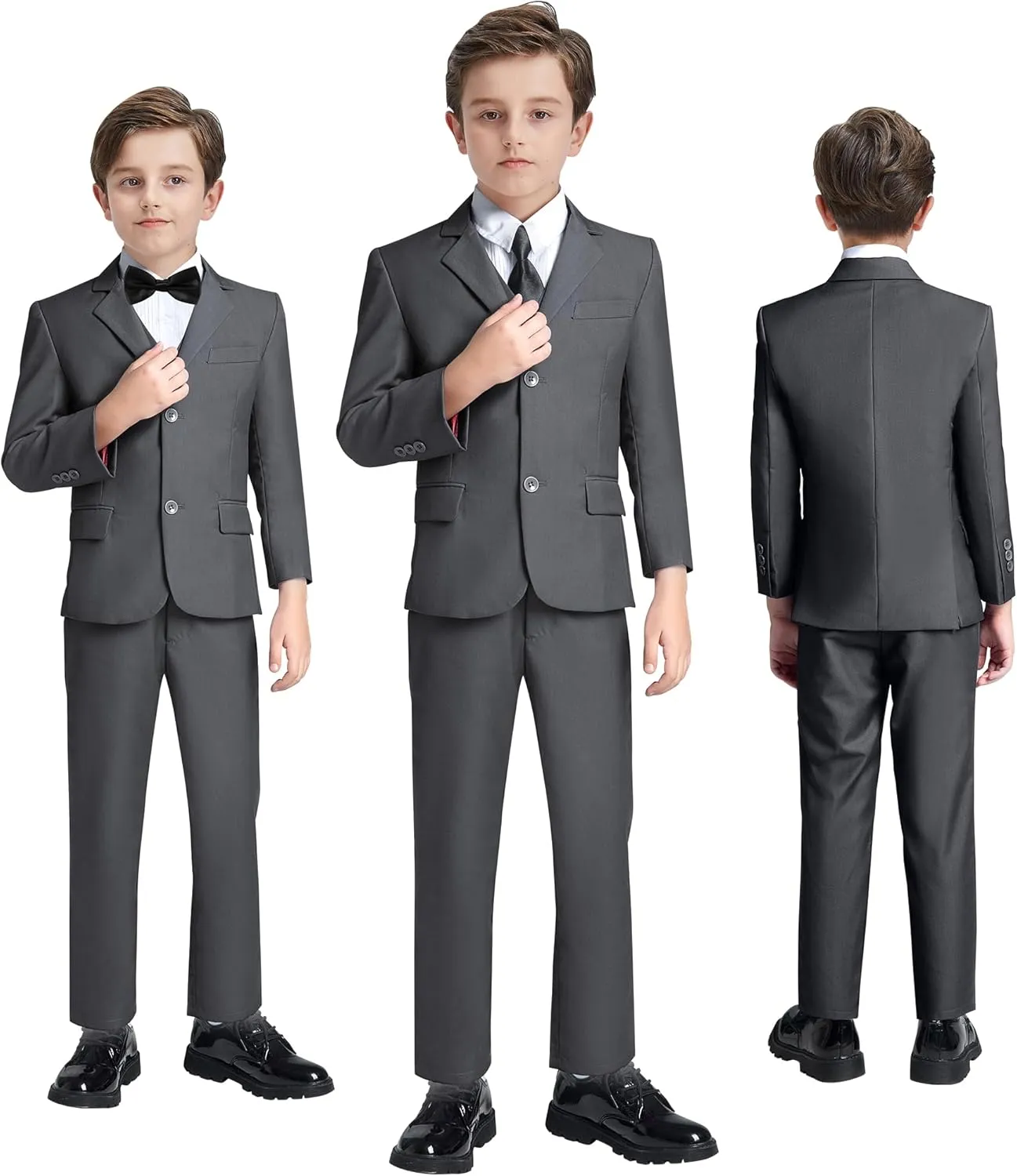 JPF Boy's Formal Suit Set Slim Fit Kids Tuxedo Suits for Wedding Teen Toddler Boy Dress Suit Outfit