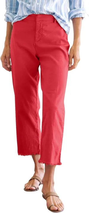 Linen Pants for Women, Casual Pants Linen Straight Leg Peasant Wide Plus