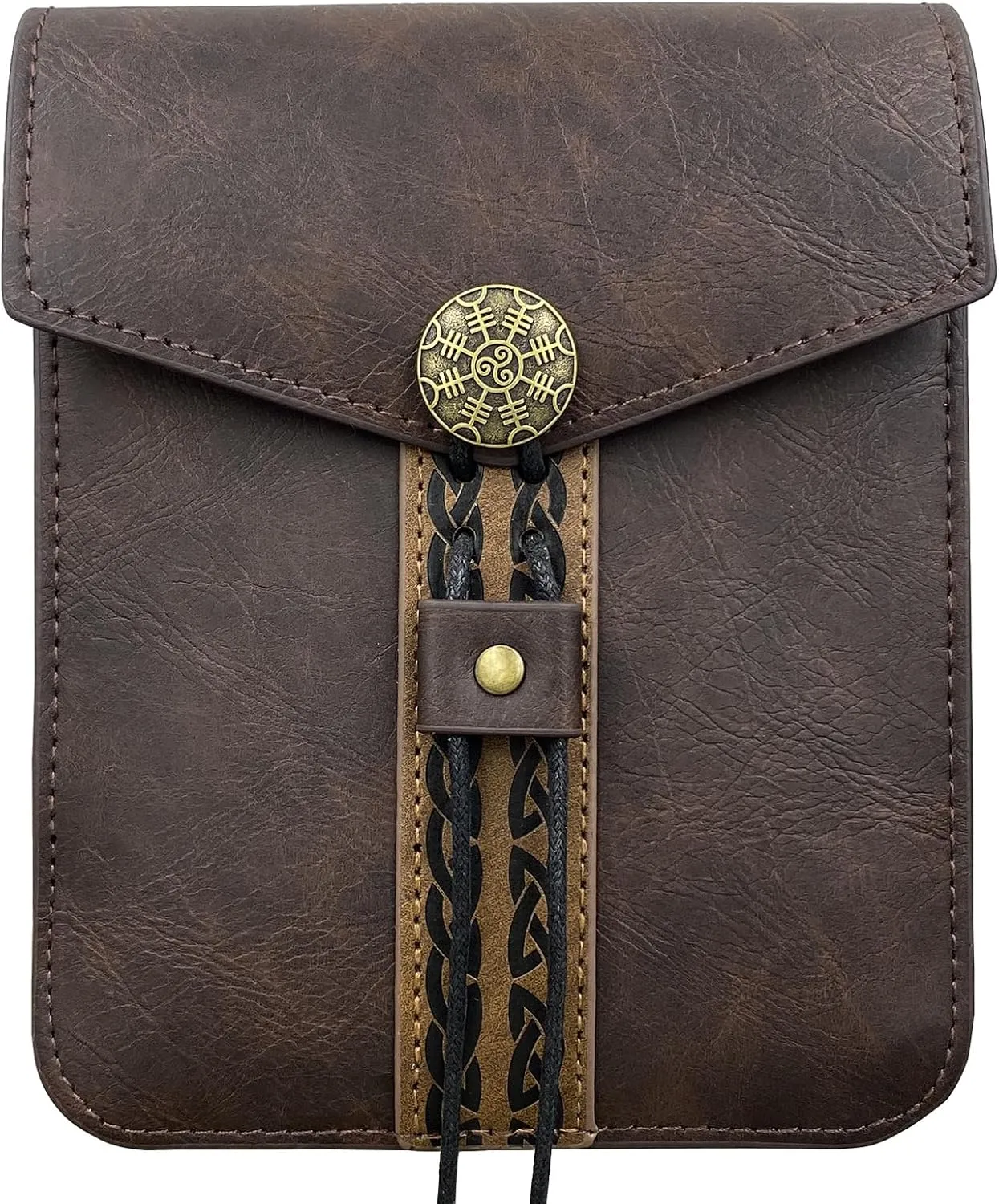 Medieval Faux Leather Belt Bag, Portable Vintage Leather Waist Bag, Renaissance Belt Bag for Halloween, Cosplay